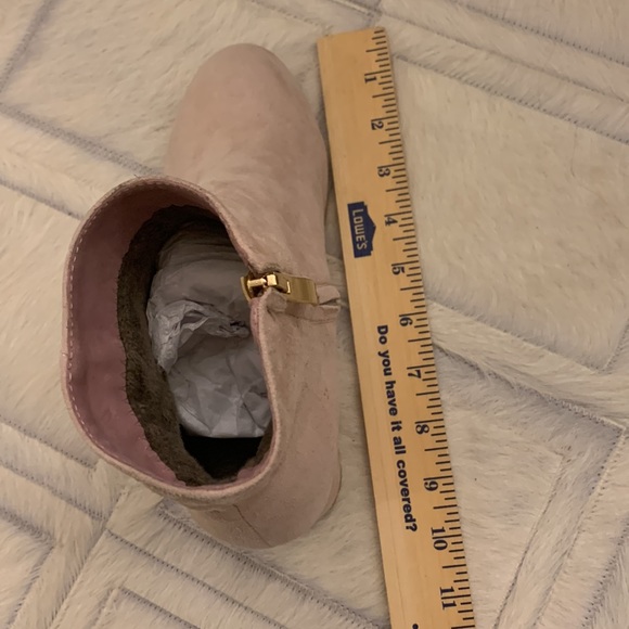 Pale pink suede boots 6.5M 2” heels. Very similiar to Christian Dior brand. - Picture 4 of 8